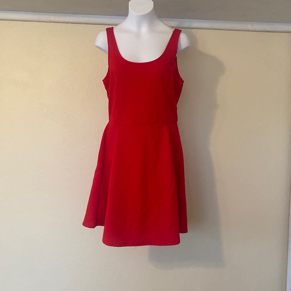 NWT red H&M skater sun dress size 10 or medium casual